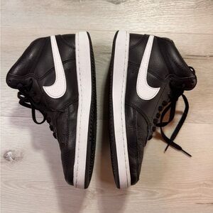 Nike court Vision Black and White Mid-Top Sneakers